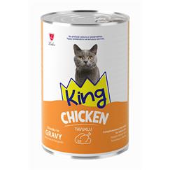 King Sos İçerisinde Et Parçacıklı Tavuk Etli Yavru Kedi Konservesi 400 gr
