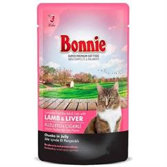 Bonnie Kuzu Etli Ciğerli Pouch Kedi Maması 100 gr