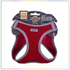 Doggie Havalı Dokuma Reflektör Serisi Küçük Irk Köpek Göğüs Tasması Kırmızı S 32-38cm