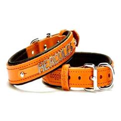 Doggie Deri İsimlikli Boyun Tasması Camel Medium
