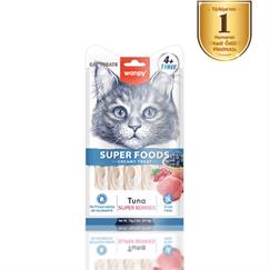 Wanpy Superfood Ton Balıklı, Yaban Mersini & Kızılcıklı  Krema Kedi Ödülü 5×14 g