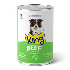 King Sos İçerisinde Et Parçacıklı Dana Etli Köpek Konservesi 400 gr