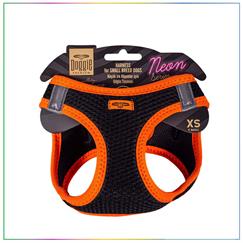 Doggie Havalı Dokuma Neon Serisi Küçük Irk Köpek Göğüs Tasması Turuncu XS 30-34cm