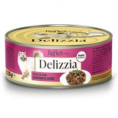 ReflexPlus Delizzia Tavuklu Ciğerli Parça Etli Kedi Konservesi 85 Gr