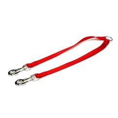 Doggie Dokuma Çift Köpek Gezdirme Aparatı Medium Kırmızı 2x60-60 Cm