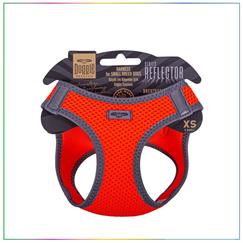 Doggie Havalı Dokuma Reflektör Serisi Küçük Irk Köpek Göğüs Tasması Turuncu XS 30-34cm