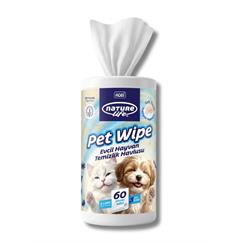 Naturelife Pet Wipe Evcil Hayvan Temizlik Havlusu 60 Adet (XL)