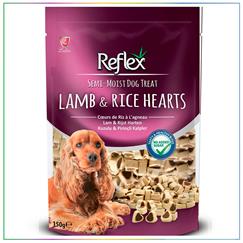 Reflex Kuzulu ve Pirinçli Mini Kalpli Yarı Yumuşak Köpek Ödül Maması 150 Gr