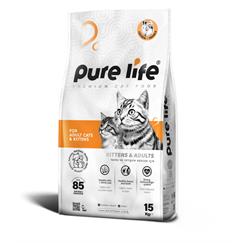 PURELİFE YETİŞKİN KEDİ MAMASI TAVUKLU 15KG