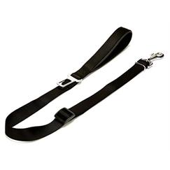 Doggie Dokuma Emniyet Kemerli Köpek Gezdirme Aparatı Medium Siyah 2,5x80-120 Cm
