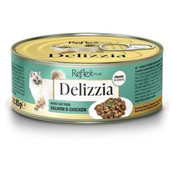ReflexPlus Delizzia Somon ve Tavuklu Parça Etli Kedi Konservesi 85 Gr