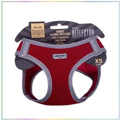 Doggie Havalı Dokuma Reflektör Serisi Küçük Irk Köpek Göğüs Tasması Kırmızı XS 30-34cm