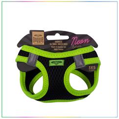 Doggie Havalı Dokuma Neon Serisi Küçük Irk Köpek Göğüs Tasması Sarı 3XS-22-26CM