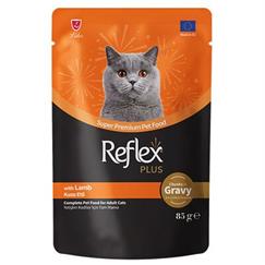 Reflex Plus Pouch Gravy Kuzu Etli Soslu Kedi Yaş Maması 85 Gr