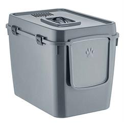 Handor Üsten Kapaklı Kapalı Kedi Tuvaleti 57x39x43 - Duman Gri