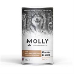 Molly Kuzu Etli Tatlı Patatesli Sos İçinde Parca Etli Köpek Konservesi400 Gr