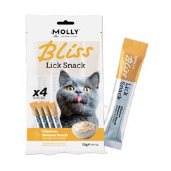 Molly Bliss Kedi Lick Snack Tavuklu Sıvı Ödül Maması 4*15 gr