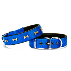 Doggie Comfort Metal İşlemeli Köpek Tasması M 2,5x37-45cm Mavi