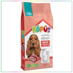 Köpüş Sığır Etli Biftekli Yetişkin Köpek Maması 15 Kg