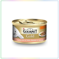 Gourmet Gold Soslu Parça Etli Alabalık ve Sebzeli Kedi Konservesi 85 Gram