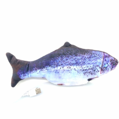 Eastland Catnipli Şarjlı Hareket Eden Peluş Somon Balığı Kedi Oyuncağı 30cm