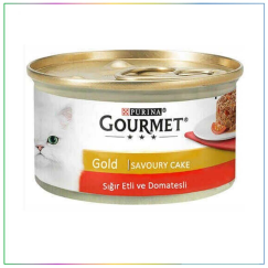 Gourmet Gold Savoury Cake Sığır Etli Domatesli Kedi Konserve Yaş Maması 85 Gr