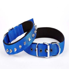 Doggie Comfort Dokuma Çivili Köpek Boyun Tasması Medium Mavi 2,5x37-45 cm