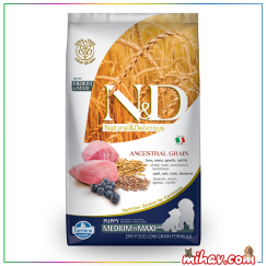 N&D Ancestral Grain Kuzu Etli Yaban Mersinli Küçük Irk Ata Tahıllı Yavru Köpek Maması 2,5 Kg