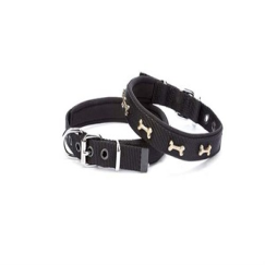 Doggie Comfort Dokuma Kemikli Köpek Boyun Tasması Medium Siyah 2x35-40 Cm