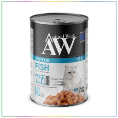 Animal World Jöle İçerisinde Balıklı Yetişkin Kedi Konservesi 415 Gr