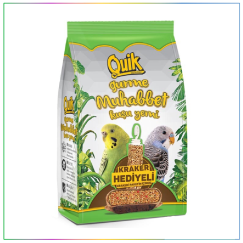 Quik Gurme Muhabbet Kuşu Yemi 500 Gram + Kraker Hediyeli