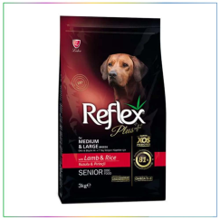 Reflex Plus Orta ve Büyük Irk +7 Yaş için Kuzulu Etli Yaşlı Köpek Maması 3 Kg