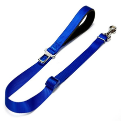 Doggie Dokuma Emniyet Kemerli Köpek Gezdirme Aparatı Medium Mavi 2,5x80-120 Cm