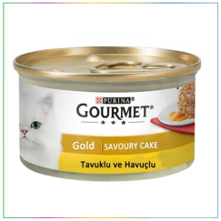 Gourmet Gold Savoury Parça Etli Tavuk ve Havuç Yetişkin Kedi Konservesi 85gr