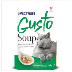 Spectrum Gusto Soup Ton Balıklı Uskumrulu ve Brokolili Kedi Çorbası 50 Gr