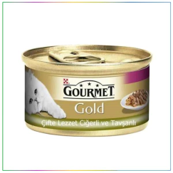Gourmet Gold Ciğerli ve Tavşanlı Kedi Konservesi 85gr