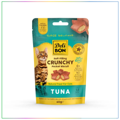 Delibon Cruncy İçi Dolgulu Kedi Ödül Bisküvisi Tuna Balıklı 60gr