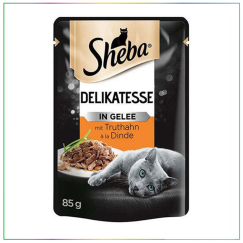 Sheba Pouch Jöle İçinde Hindi Etli Yetişkin Kedi Konservesi 85 Gr