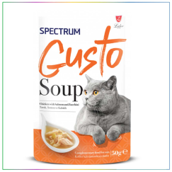 Spectrum Gusto Soup Tavuk Somon ve Kabaklı Kedi Çorbası 50 Gr