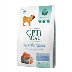 Optimeal Hypoallergenic Somonlu Orta ve Büyük Irk Yetişkin Köpek Maması 4 Kg