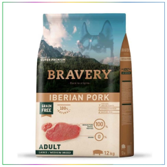 Bravery Medium/Large Iberian Pork Tahılsız Yetişkin Köpek Maması 12 Kg