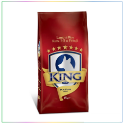 King Kuzu Etli ve Pirinçli Yetişkin Köpek Maması 15 Kg