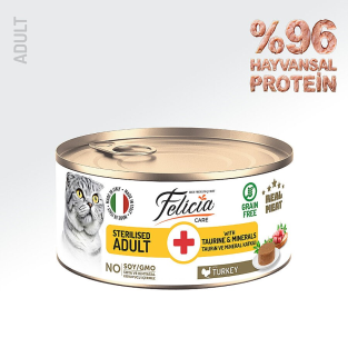 Felicia Hindili Ezme Kısırlaştırılmış Kedi Konserve Maması 85 Gr