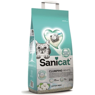 Sanicat Clumping White Koton Ferahlığı Kedi Kumu 20L
