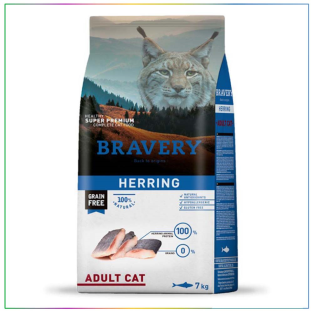 Bravery Tahılsız Ringa Balıklı Yetişkin Kedi Maması 7 Kg