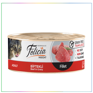 Felicia Tahılsız 85gr Biftekli Fileto Yaş Kedi Maması