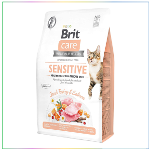 Brit Care Sensitive Healthy Digestion/Delicate Taste Tahılsız Hindi & Somon Yetişkin Kedi Maması 2 Kg