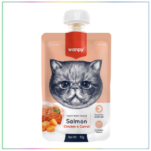 Wanpy Taze Somonlu ve Tavuklu Ezme Kedi Ödül Maması 90 Gr