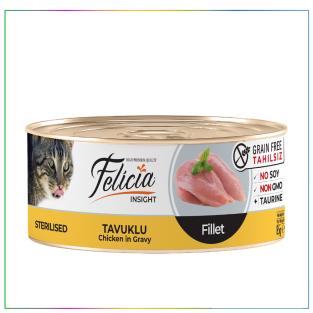 Felicia Tahılsız 85 gr Sterilised-Tavuklu Fileto Yaş Kedi Maması