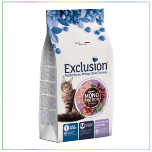 Exclusion Monoprotein Tavuklu ve Narlı Düşük Tahıllı İri Taneli Kısırlaştırılmış Kedi Maması 1,5kg